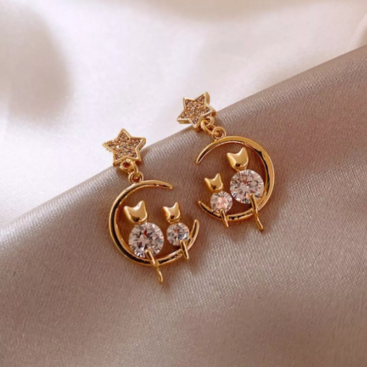 18K Gold-Plated Dangle Earrings - Image 2