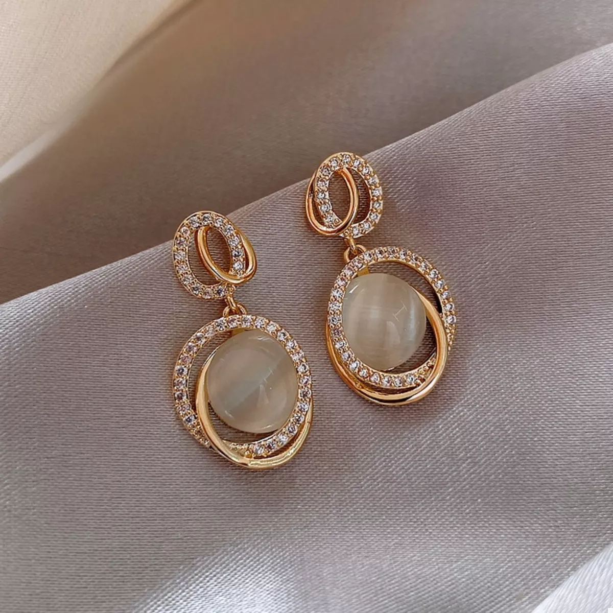 18K Gold-Plated Dangle Earrings - Image 3
