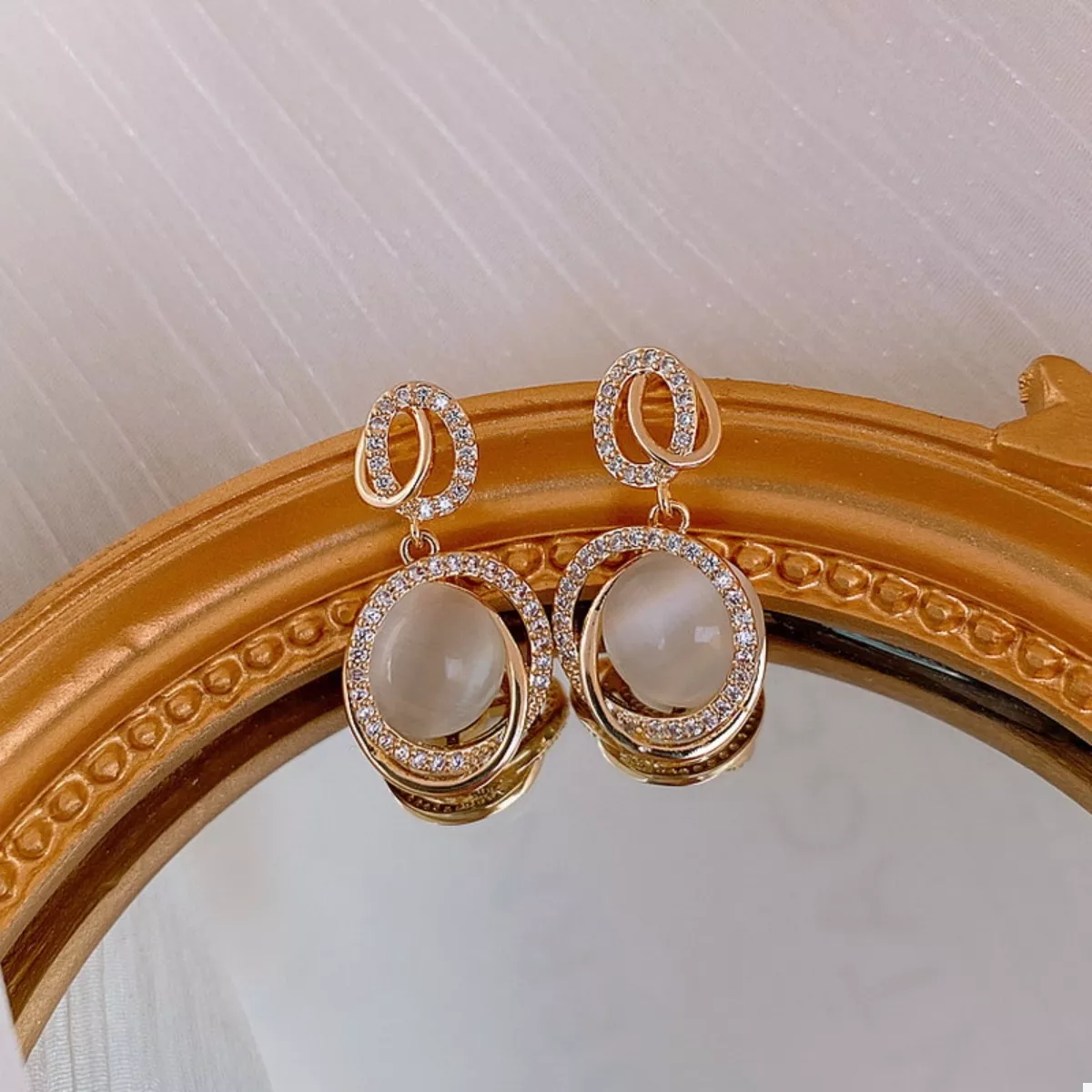 18K Gold-Plated Dangle Earrings - Image 4