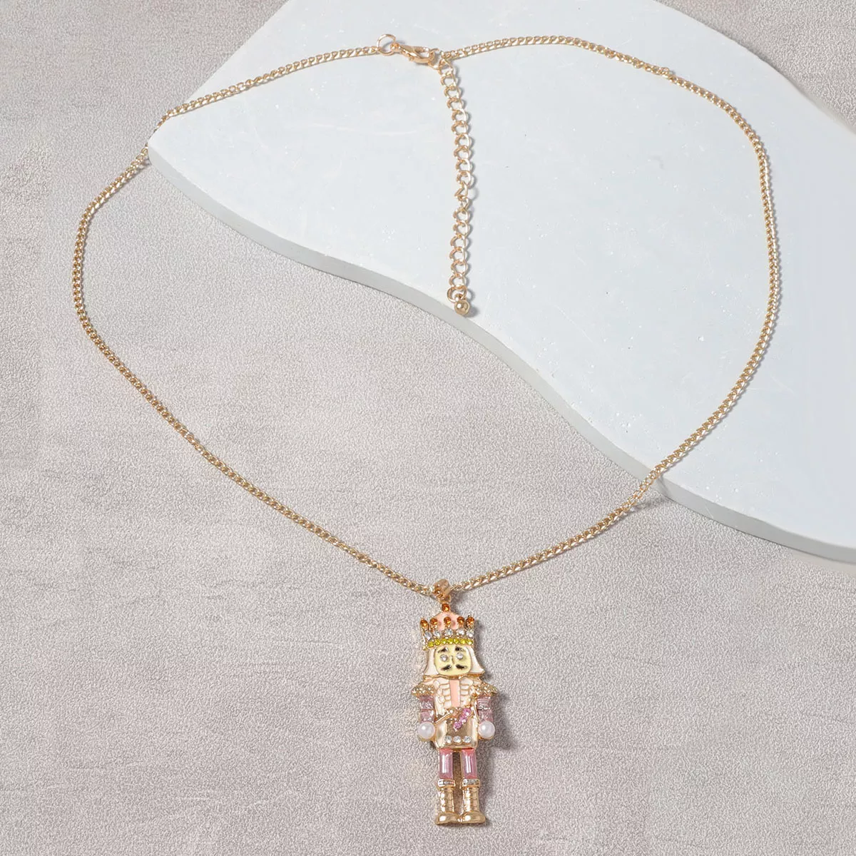 18K Gold-Plated Nutcracker Pendant Necklace - Image 3