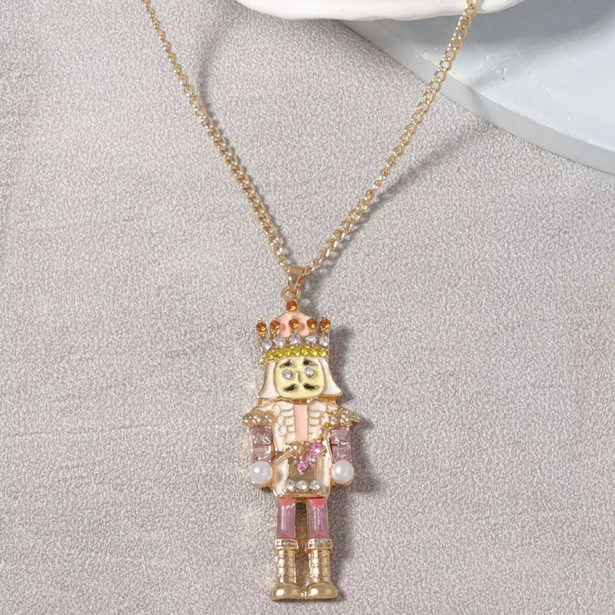 18K Gold-Plated Nutcracker Pendant Necklace - Image 4