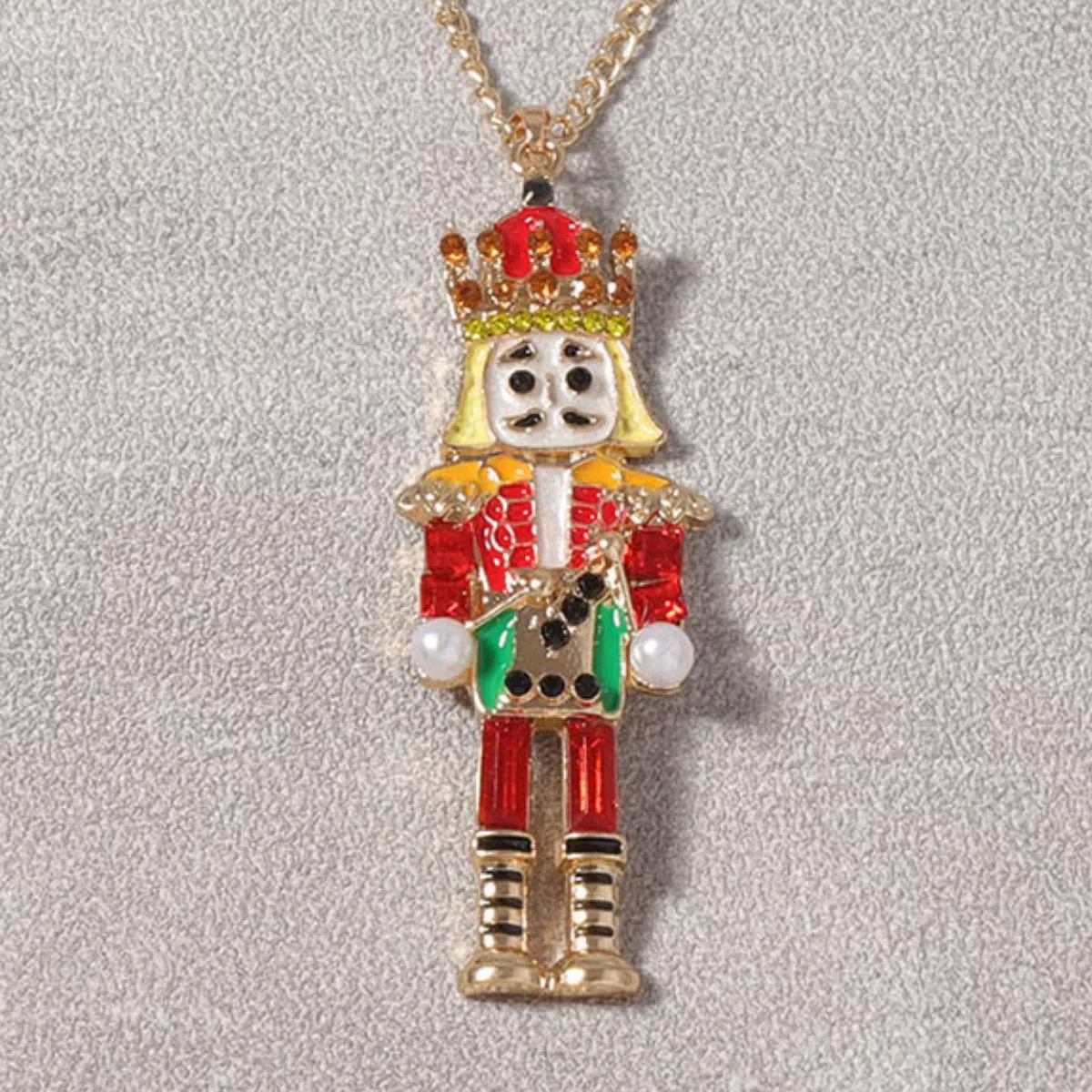 18K Gold-Plated Nutcracker Pendant Necklace - Image 5