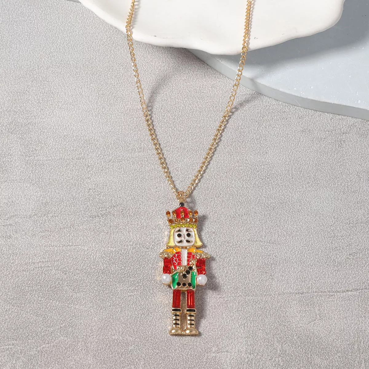 18K Gold-Plated Nutcracker Pendant Necklace - Image 7