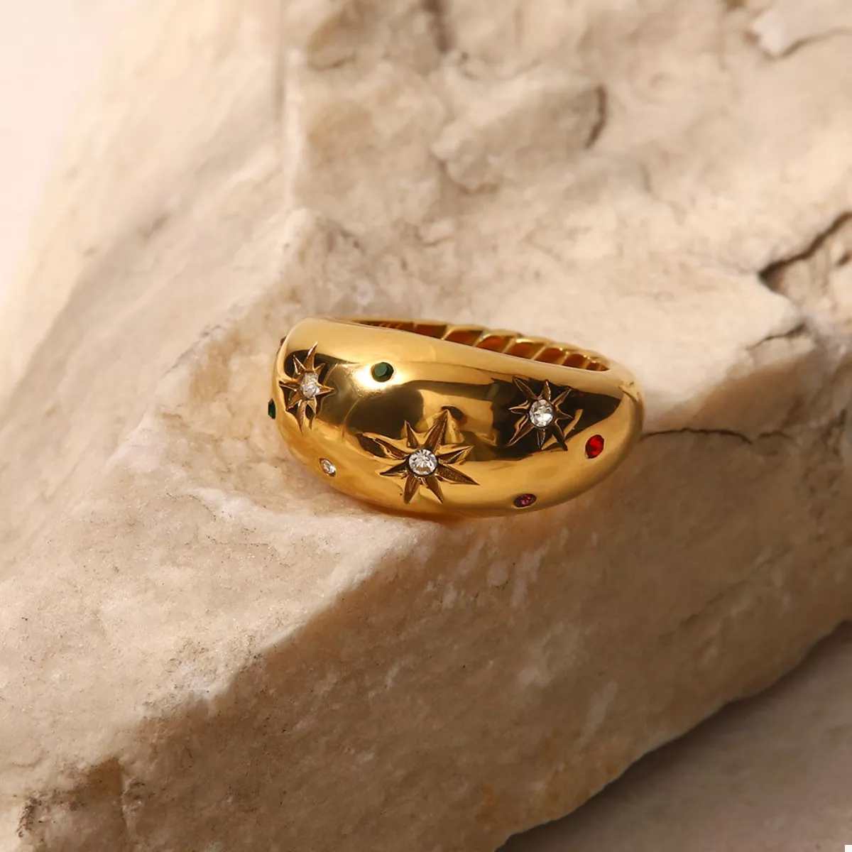 18K Gold-Plated Zircon Ring - Image 4