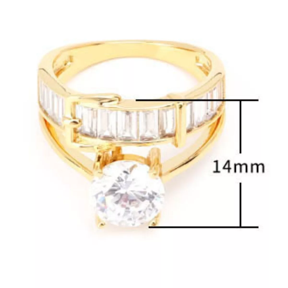 18K Gold-Plated Zircon Ring - Image 5