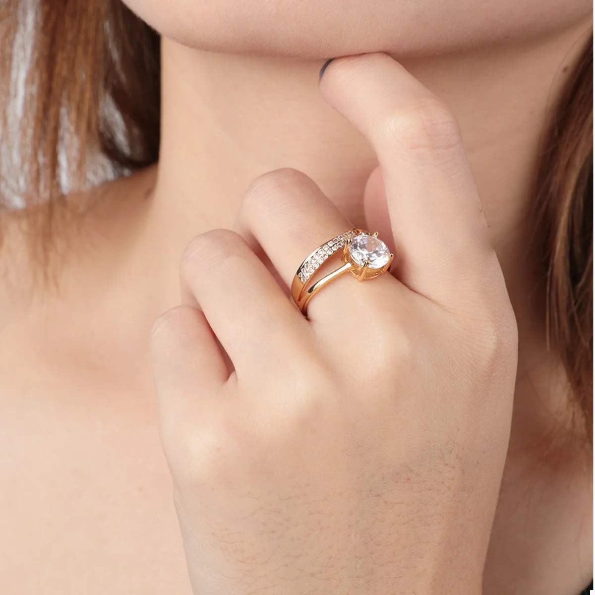18K Gold-Plated Zircon Ring - Image 6