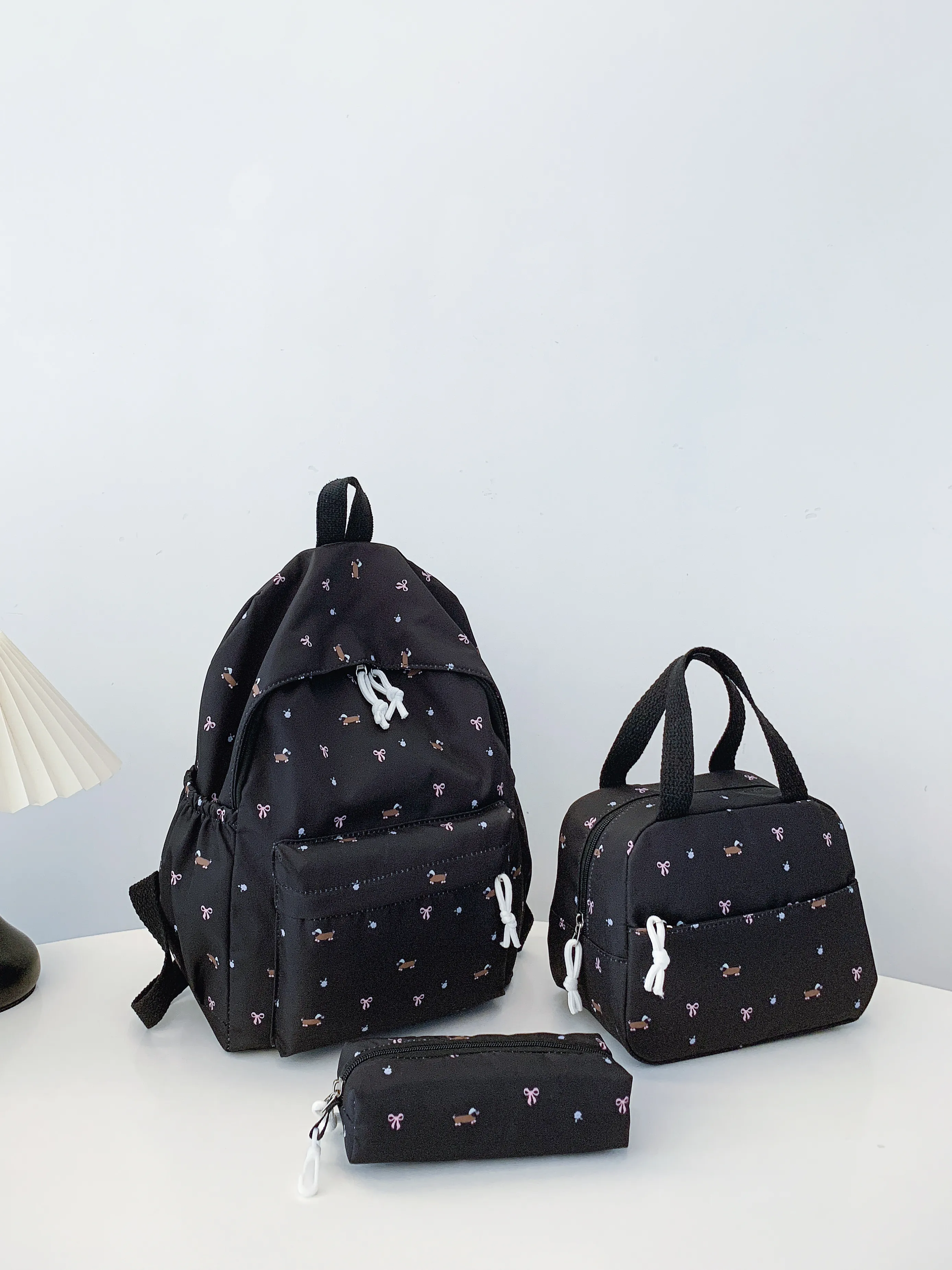 3-Piece Daisy Print Canvas Bag Set - Image 2