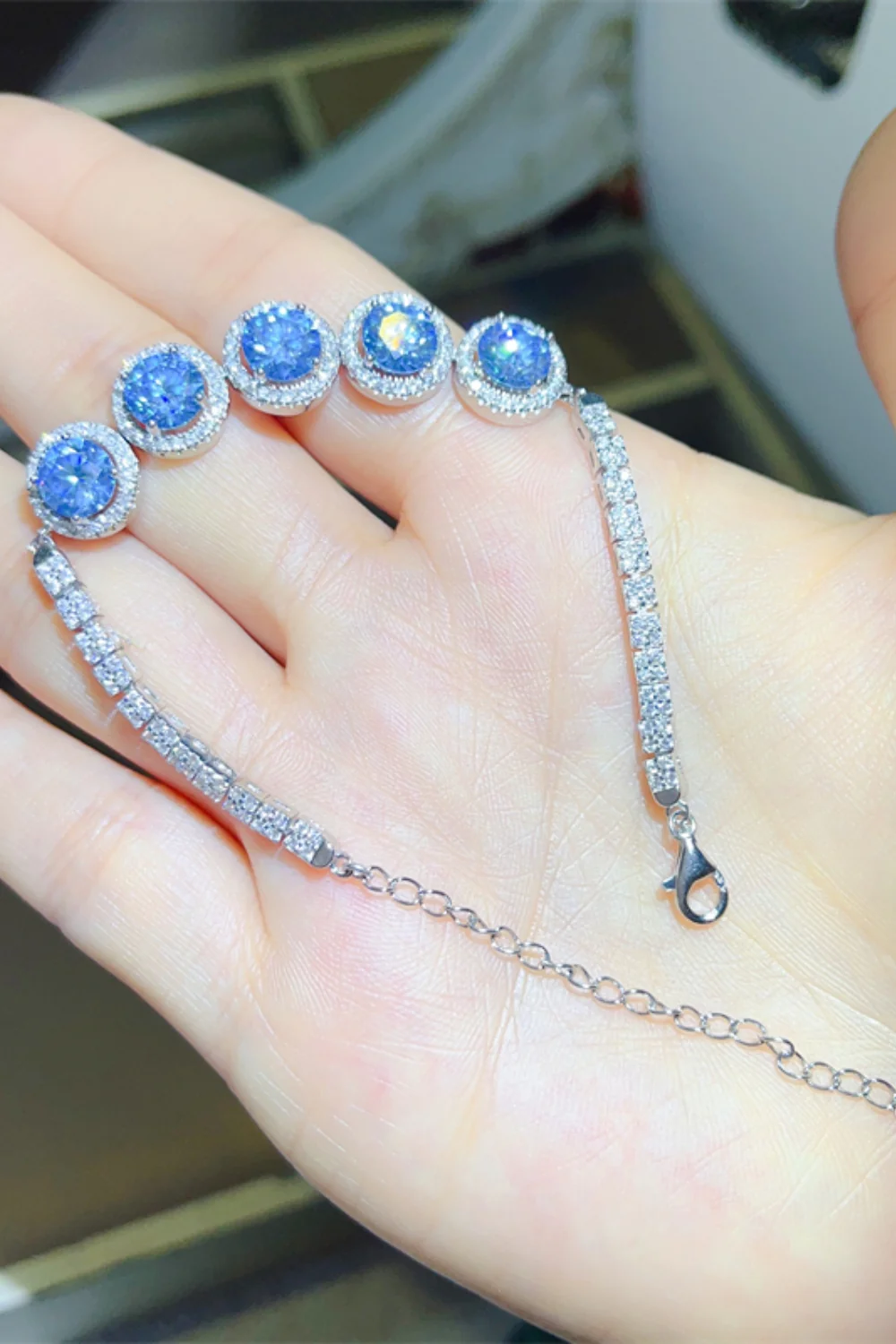 5 Carat Moissanite 925 Sterling Silver Bracelet - Image 3