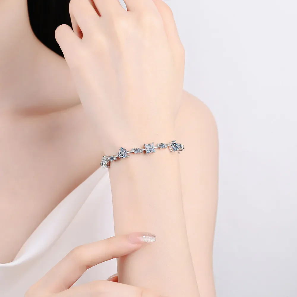 6.2 Carat Moissanite 925 Sterling Silver Bracelet - Image 5