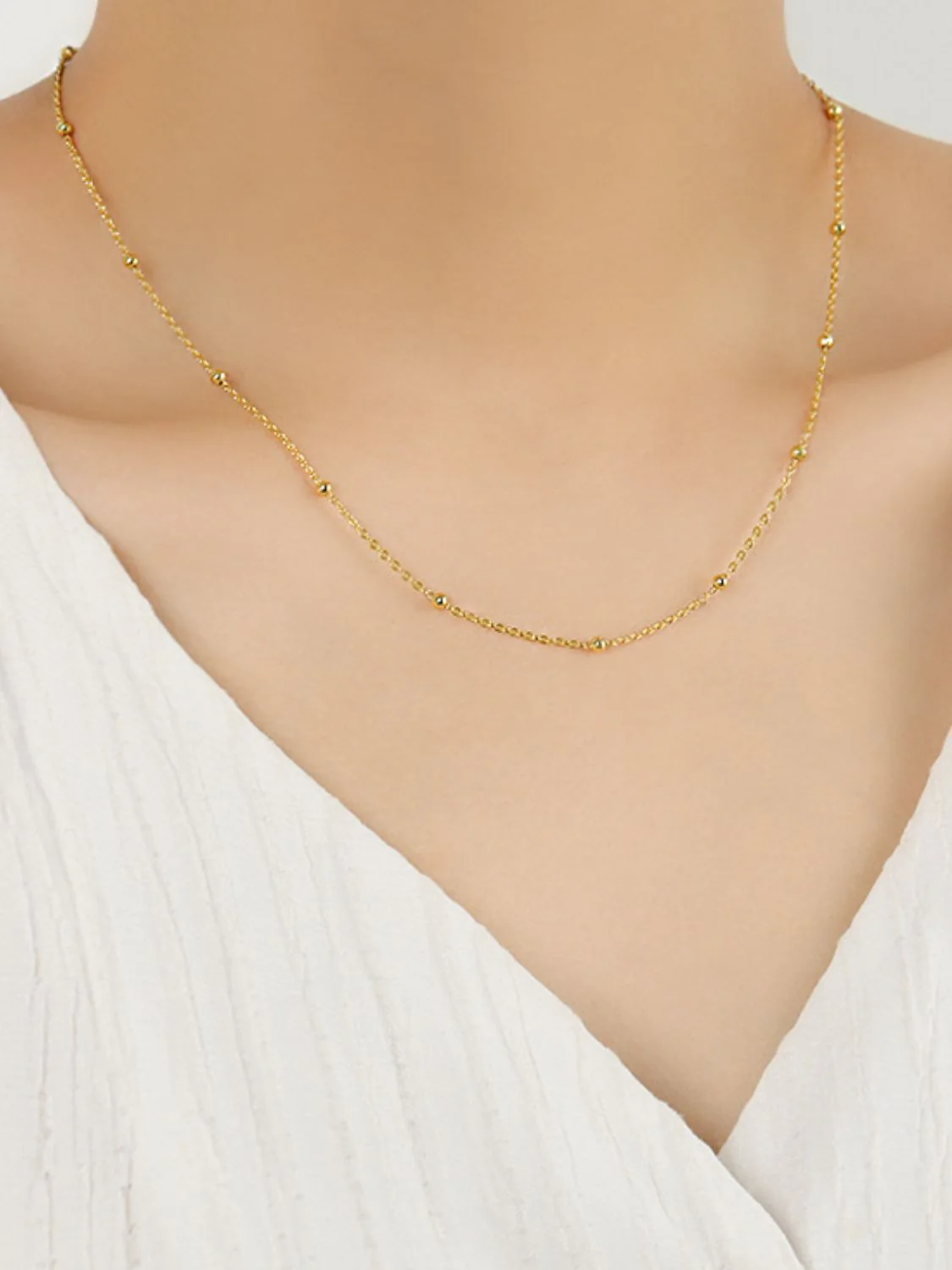925 Sterling Silver Beaded Necklace - Image 2