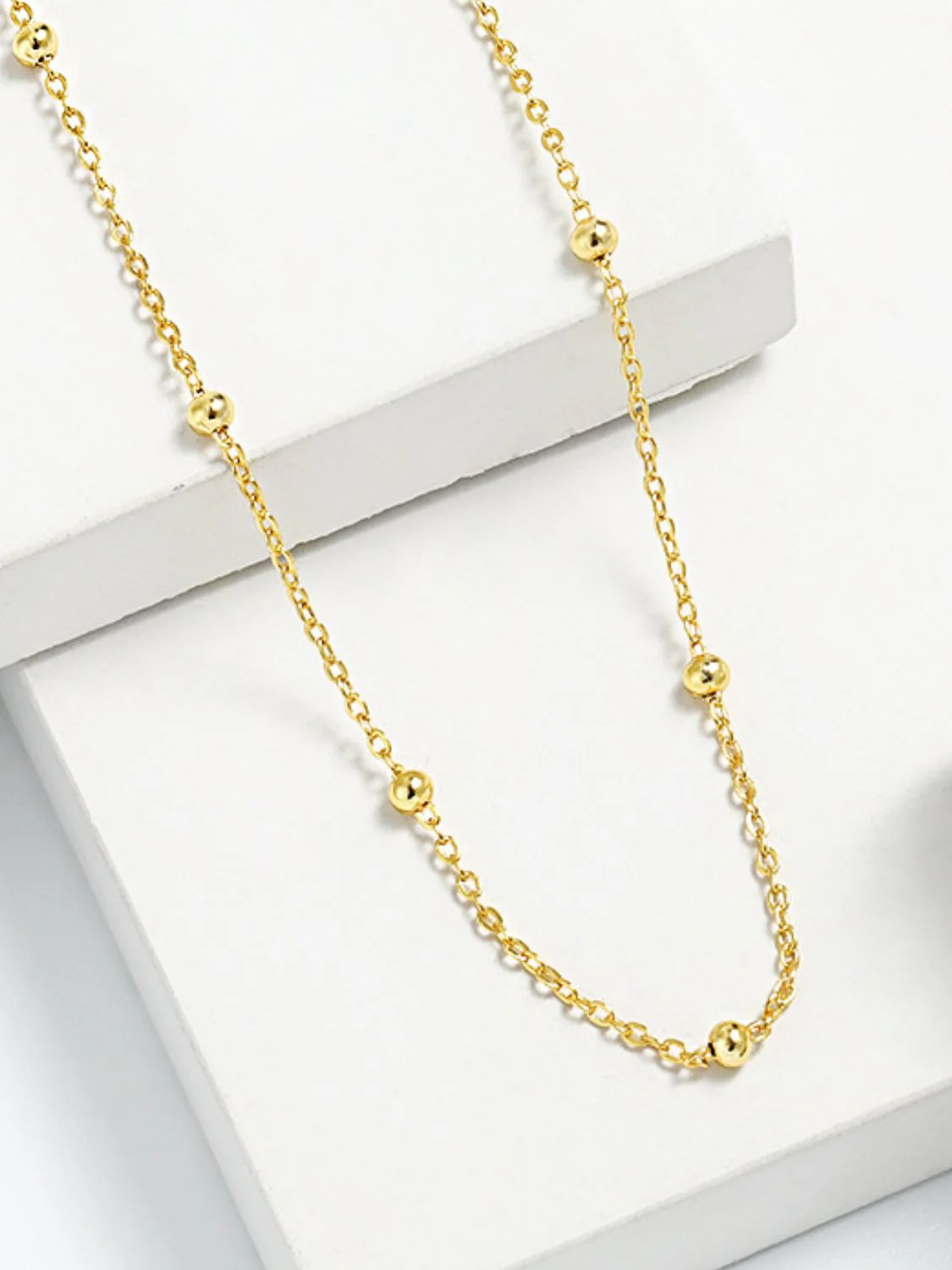 925 Sterling Silver Beaded Necklace - Image 3