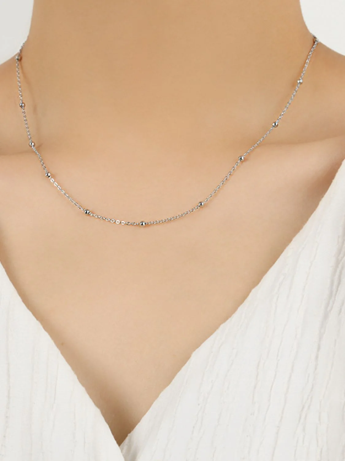 925 Sterling Silver Beaded Necklace - Image 4