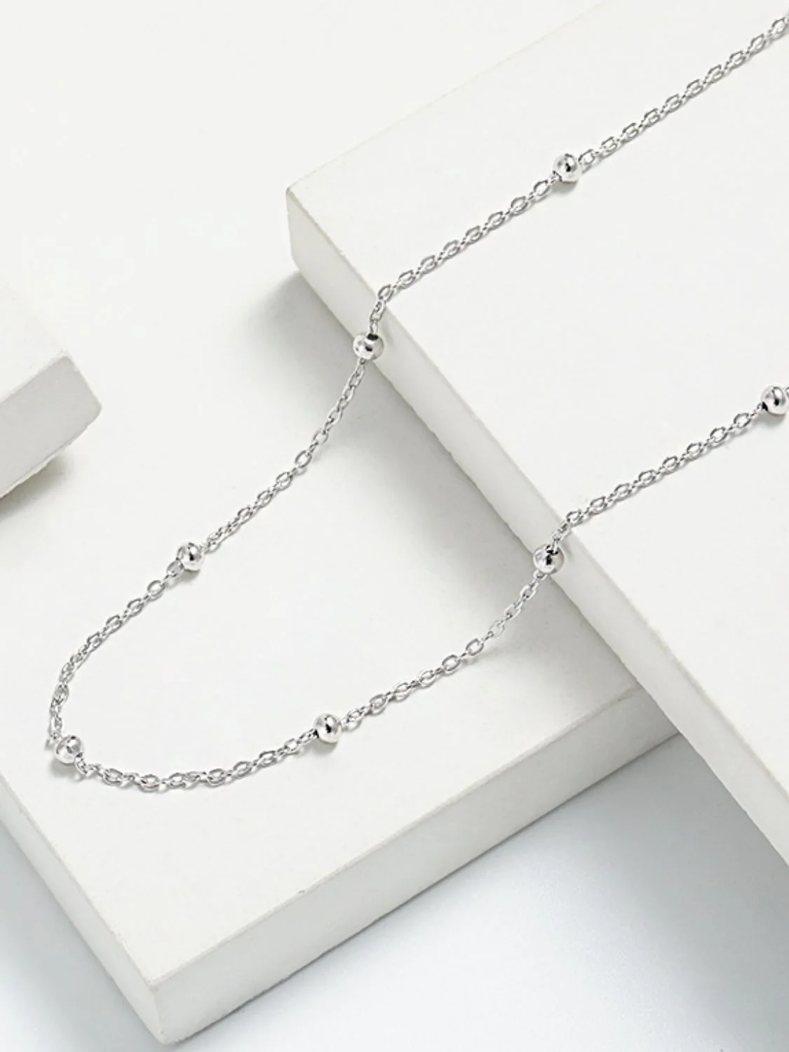 925 Sterling Silver Beaded Necklace - Image 5