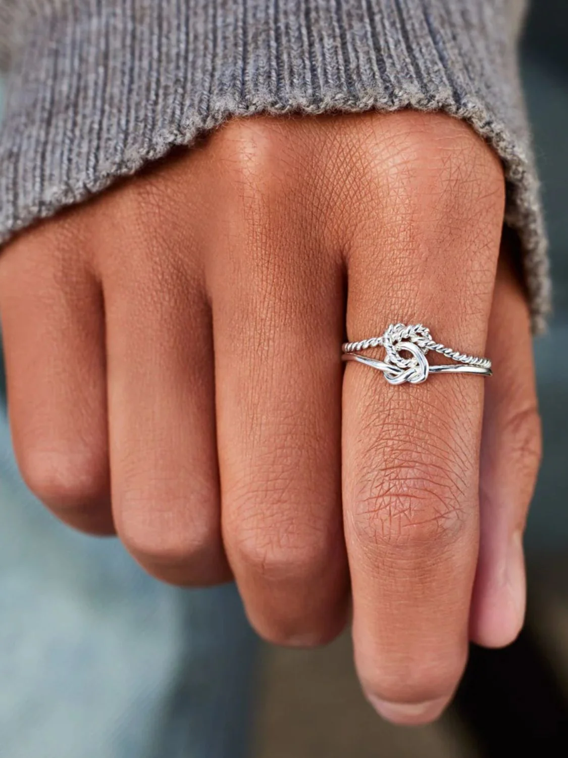 925 Sterling Silver Knotted Ring - Image 3