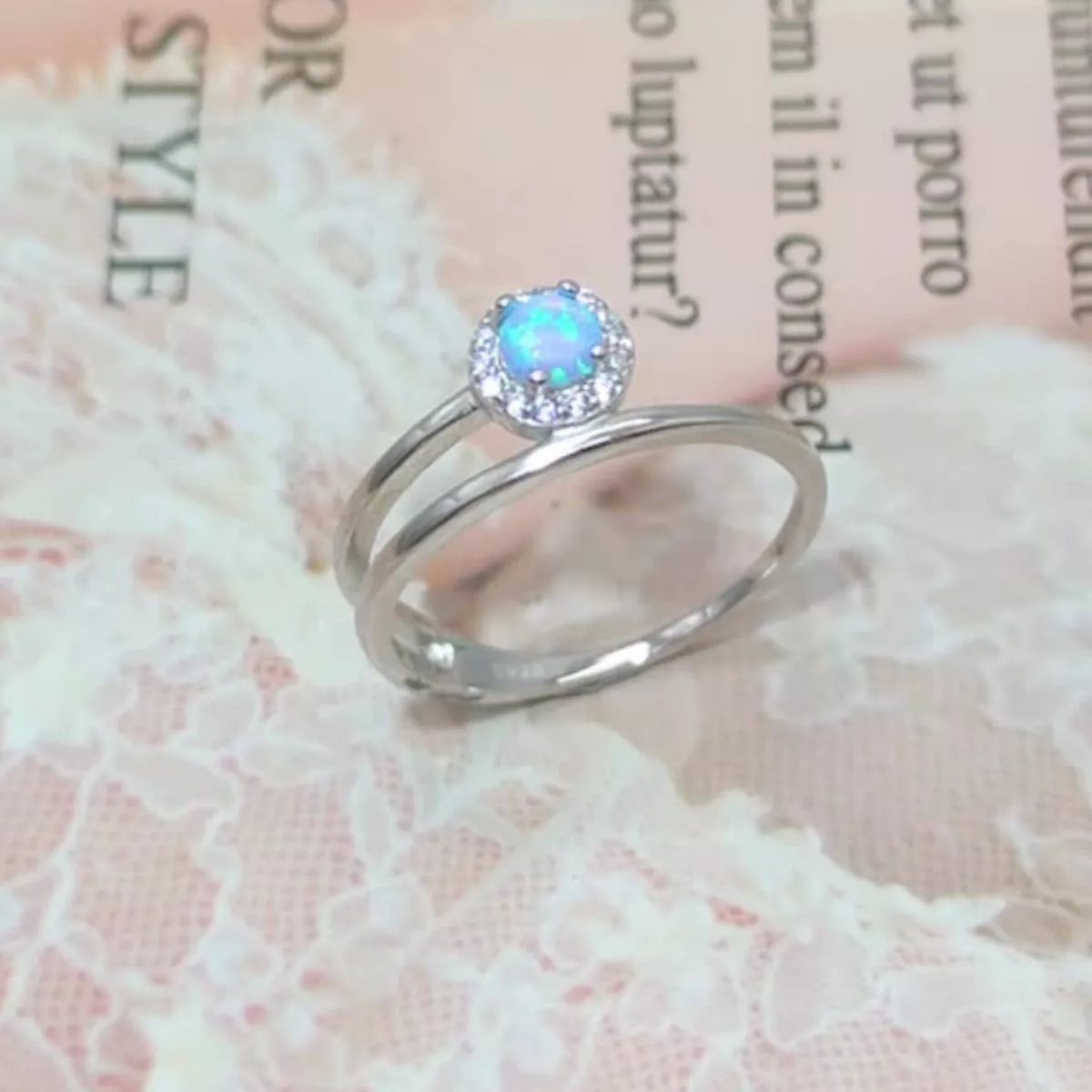 925 Sterling Silver Opal Ring - Image 2