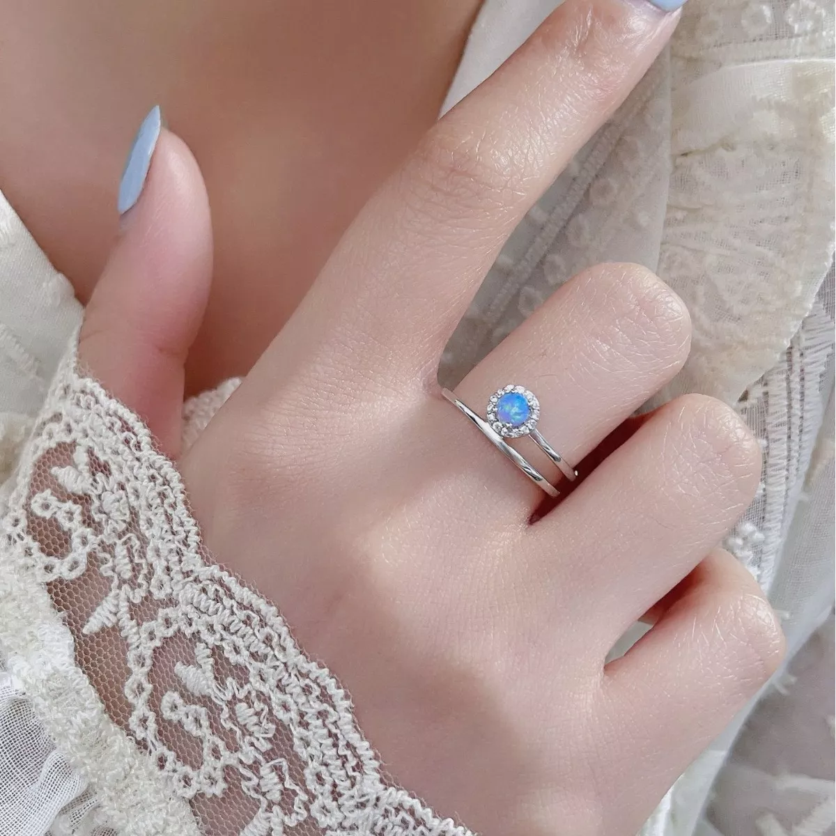925 Sterling Silver Opal Ring - Image 4
