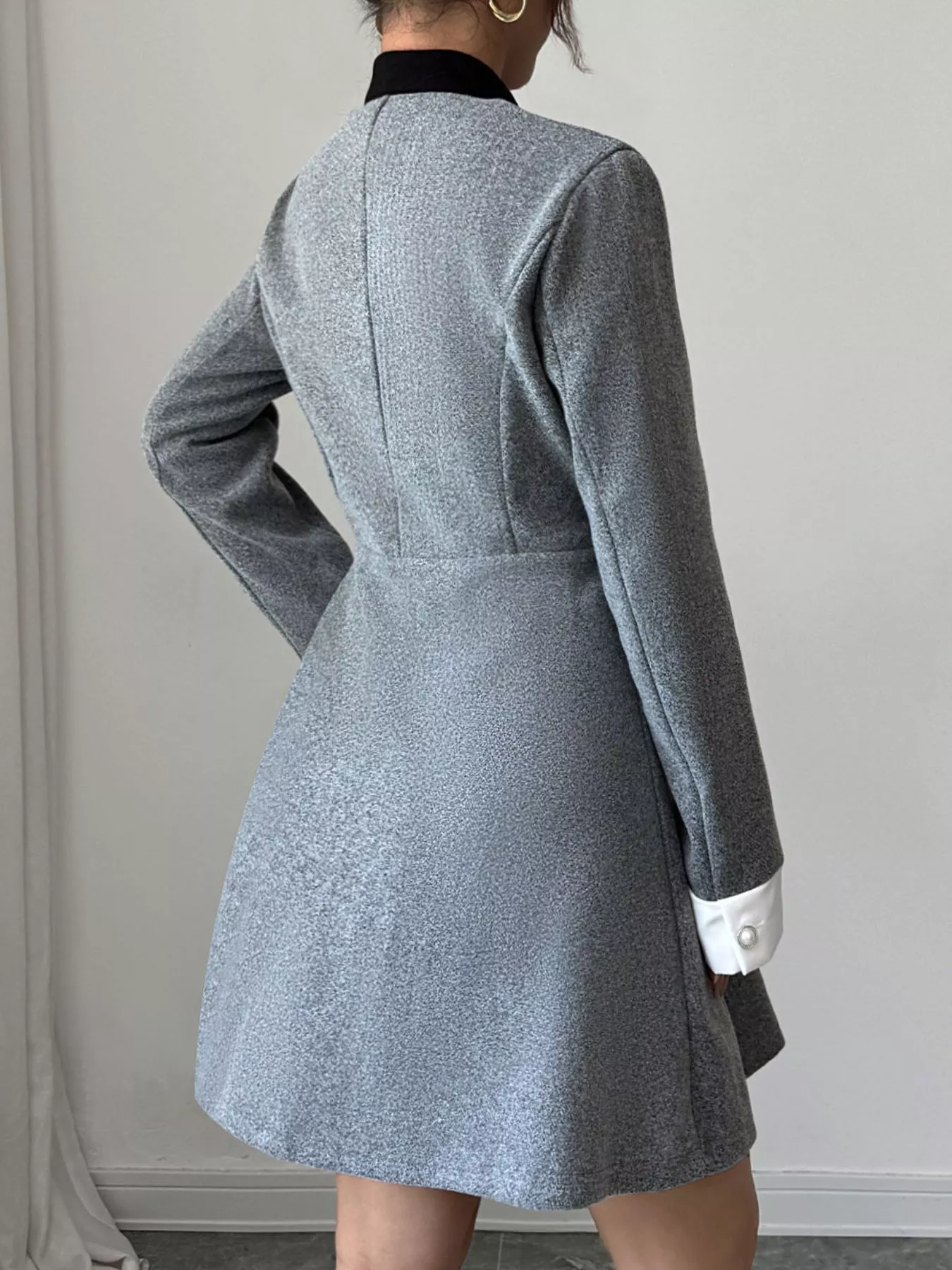 A-Line Long Sleeve Button-Down Dress - Image 5