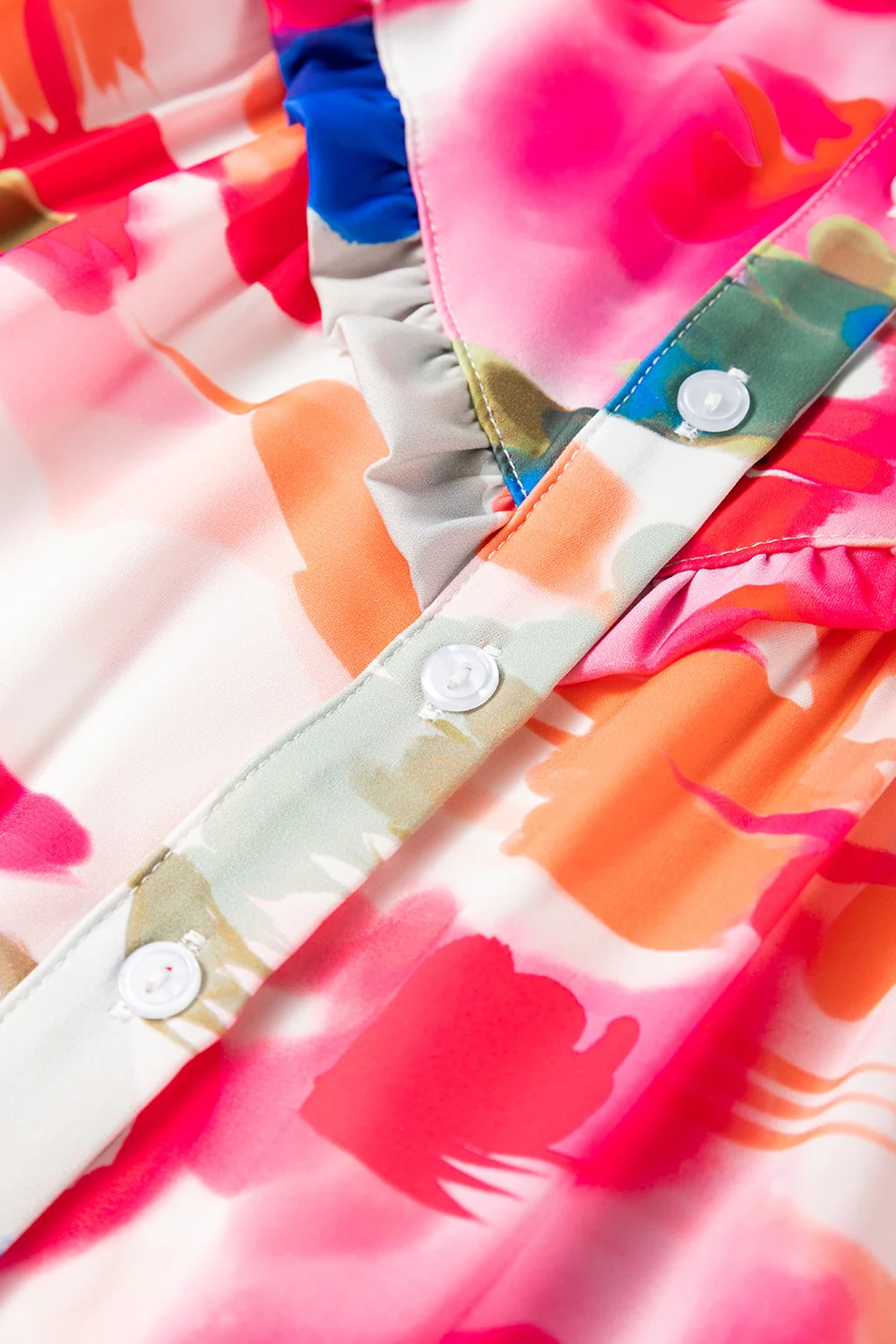 Abstract Print Collared Neck Long Sleeve Shirt - Image 9