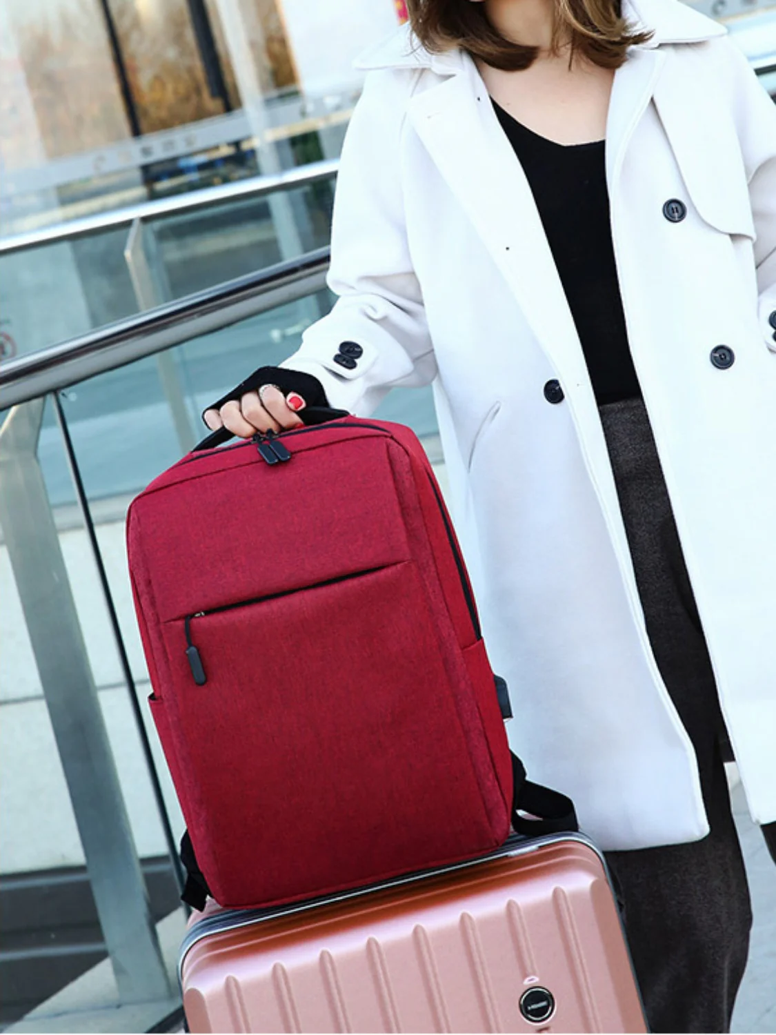 Adjustable Straps Oxford Cloth Backpack Bag - Image 9