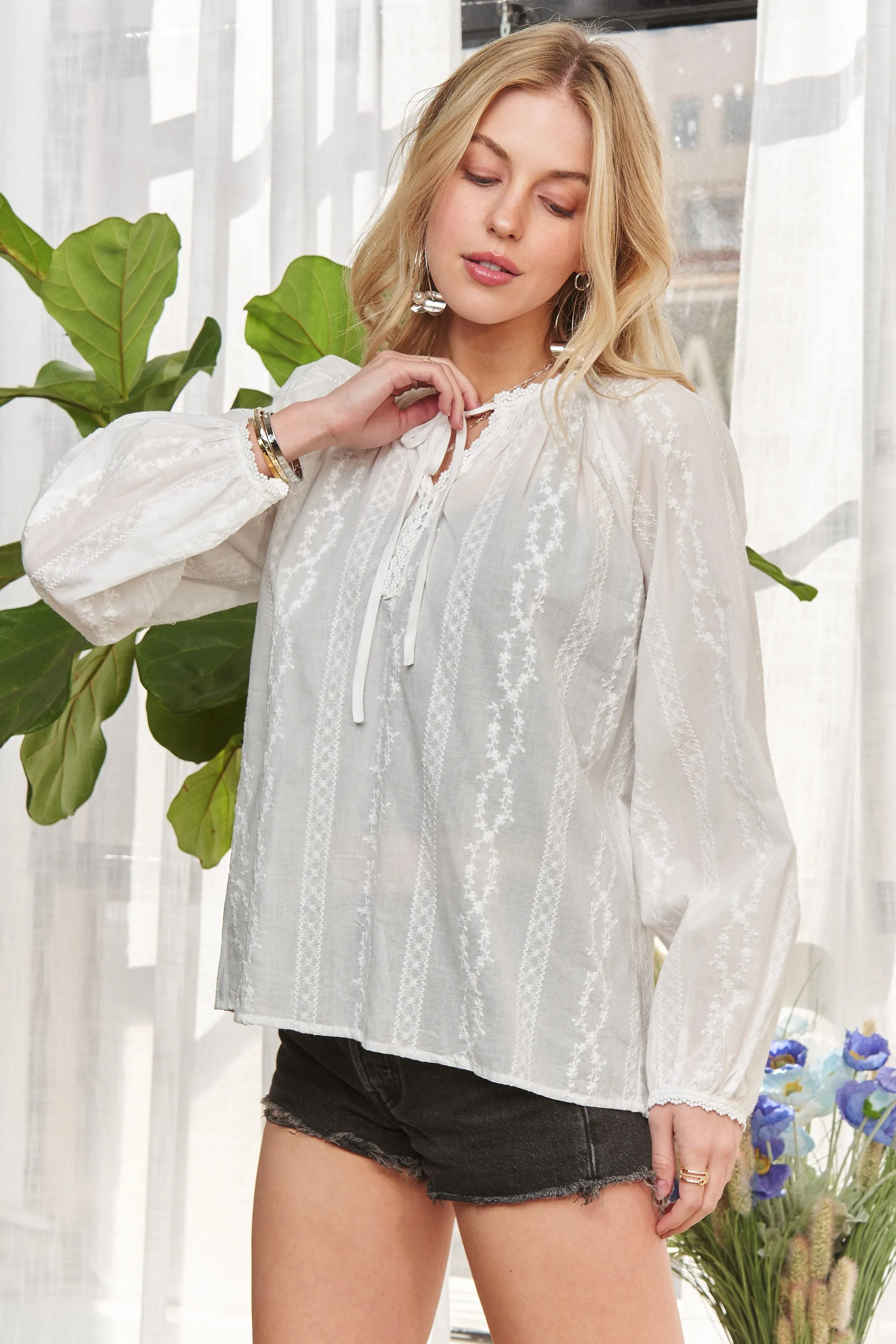 ADORA Cotton Peasant Top - Image 5