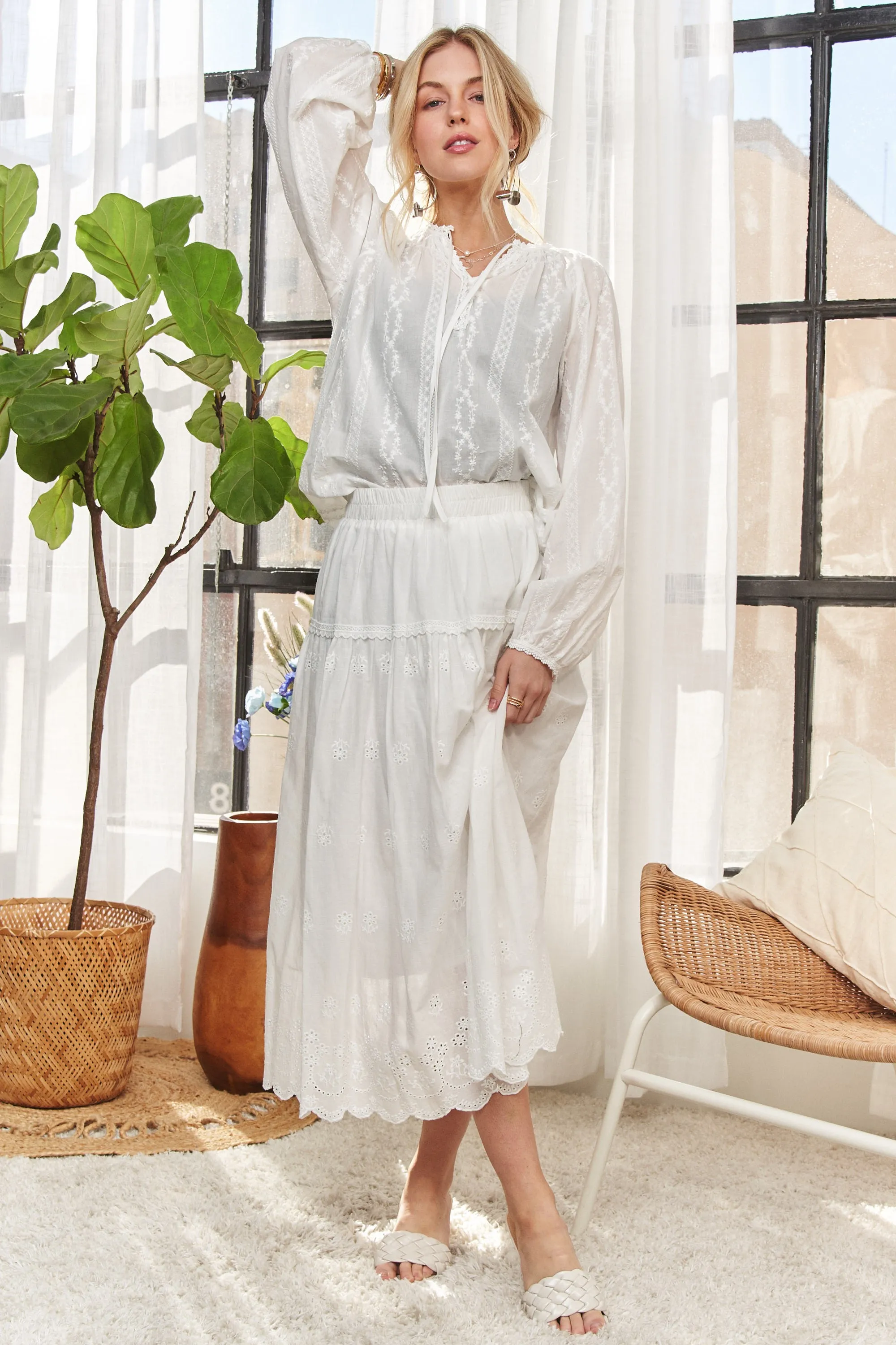 ADORA Cotton Peasant Top - Image 9
