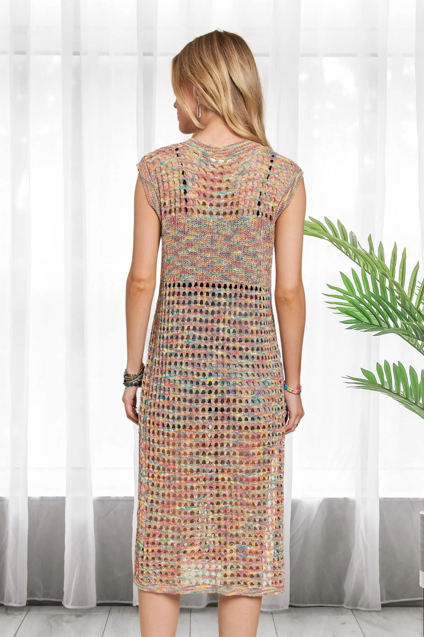 ADORA Multi Color Crochet Tunic Top - Image 5