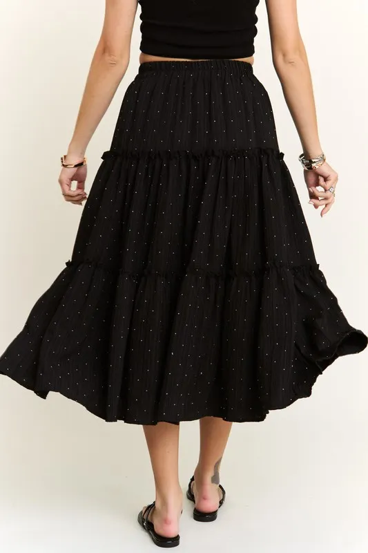 ADORA Rhinestone Accent Tiered Skirt - Image 3
