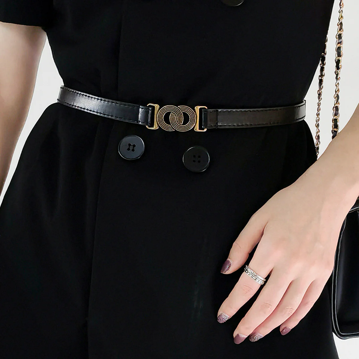 Alloy Buckle PU Belt - Image 2