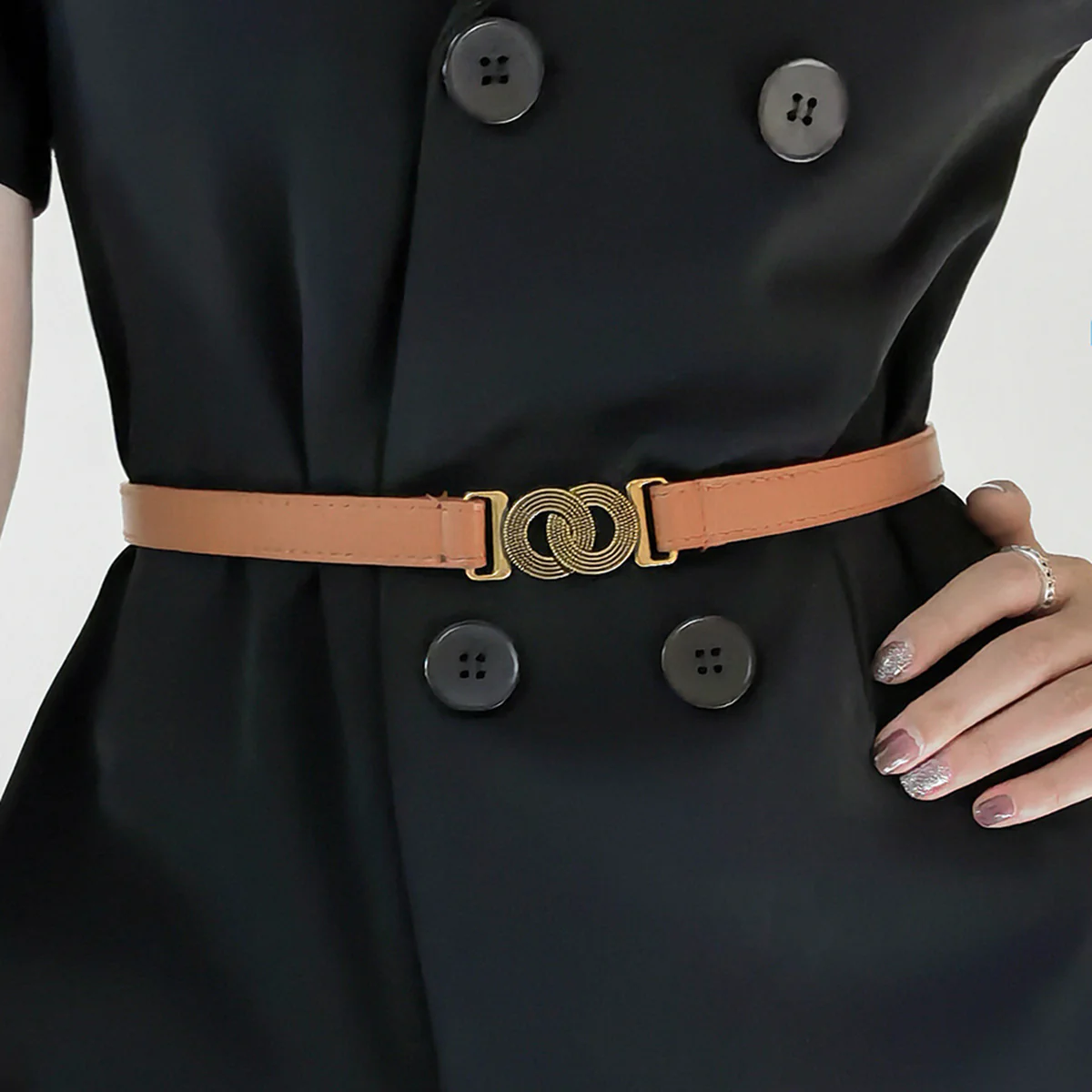 Alloy Buckle PU Belt - Image 4