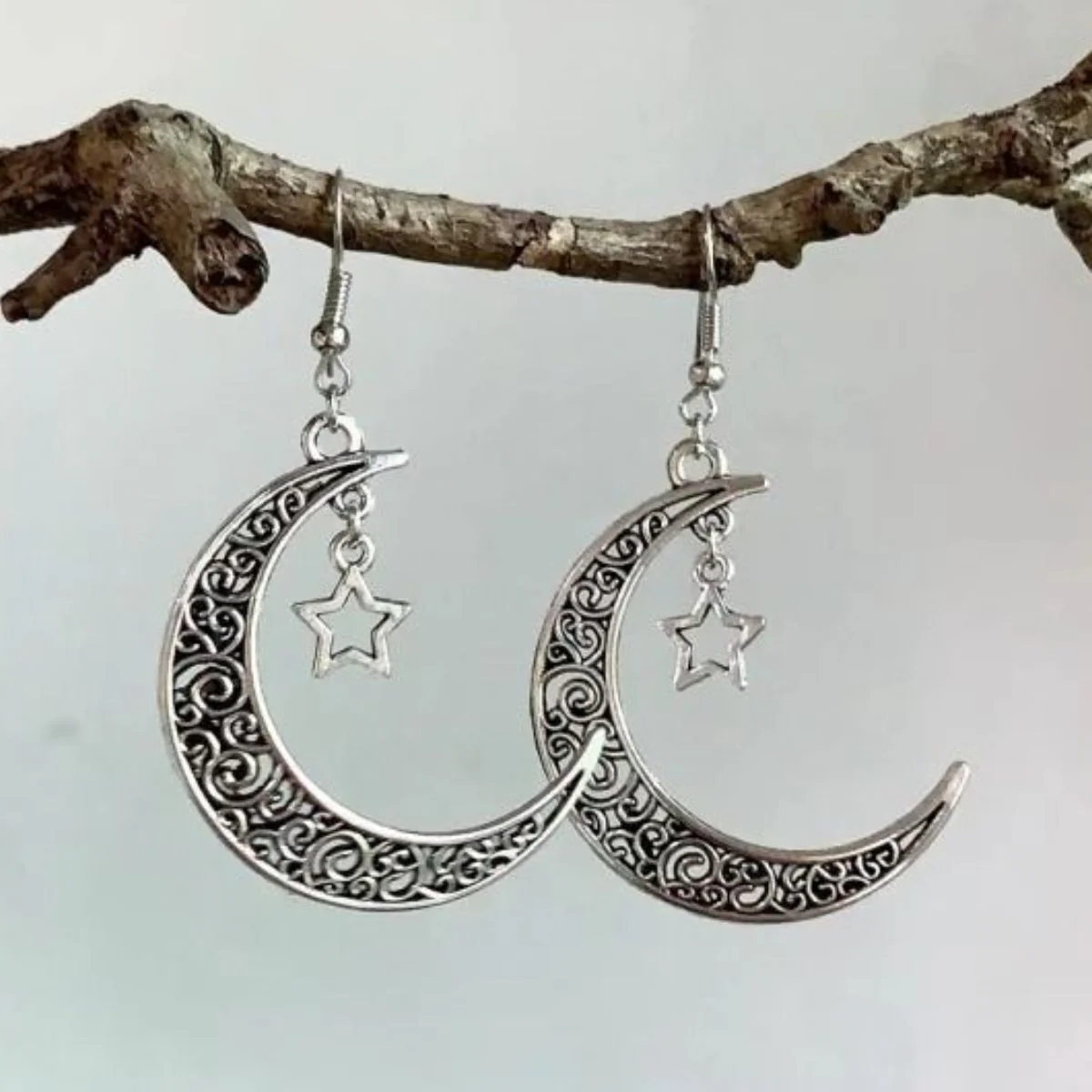 Alloy Cutout Moon Earrings - Image 5