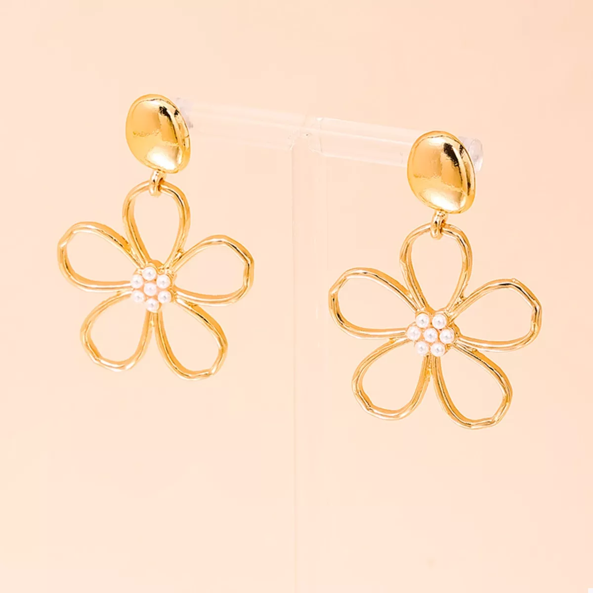 Alloy Flower Drop Earrings - Image 2