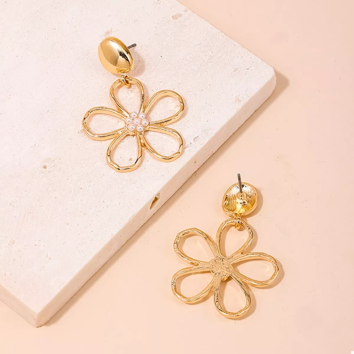 Alloy Flower Drop Earrings - Image 3