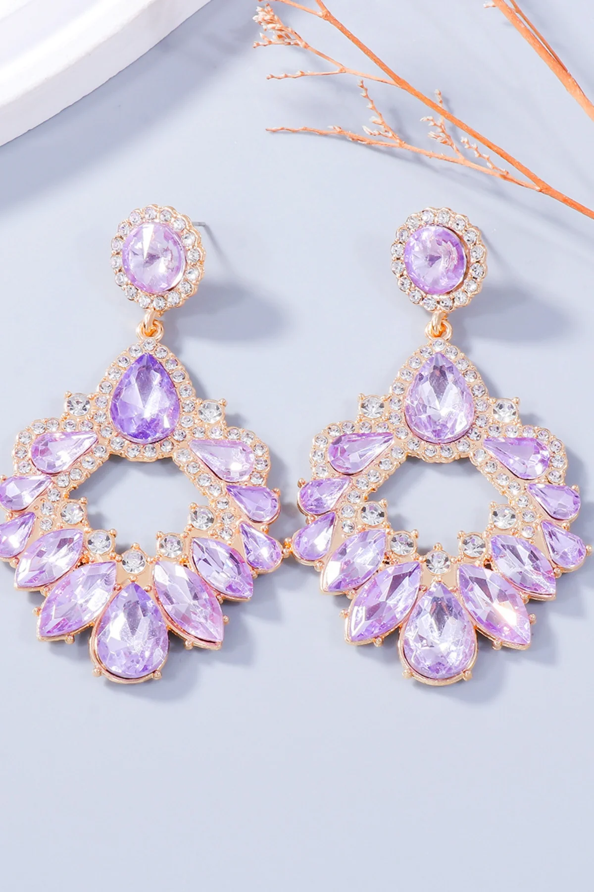 Alloy Rhinestone Dangle Earrings - Image 2