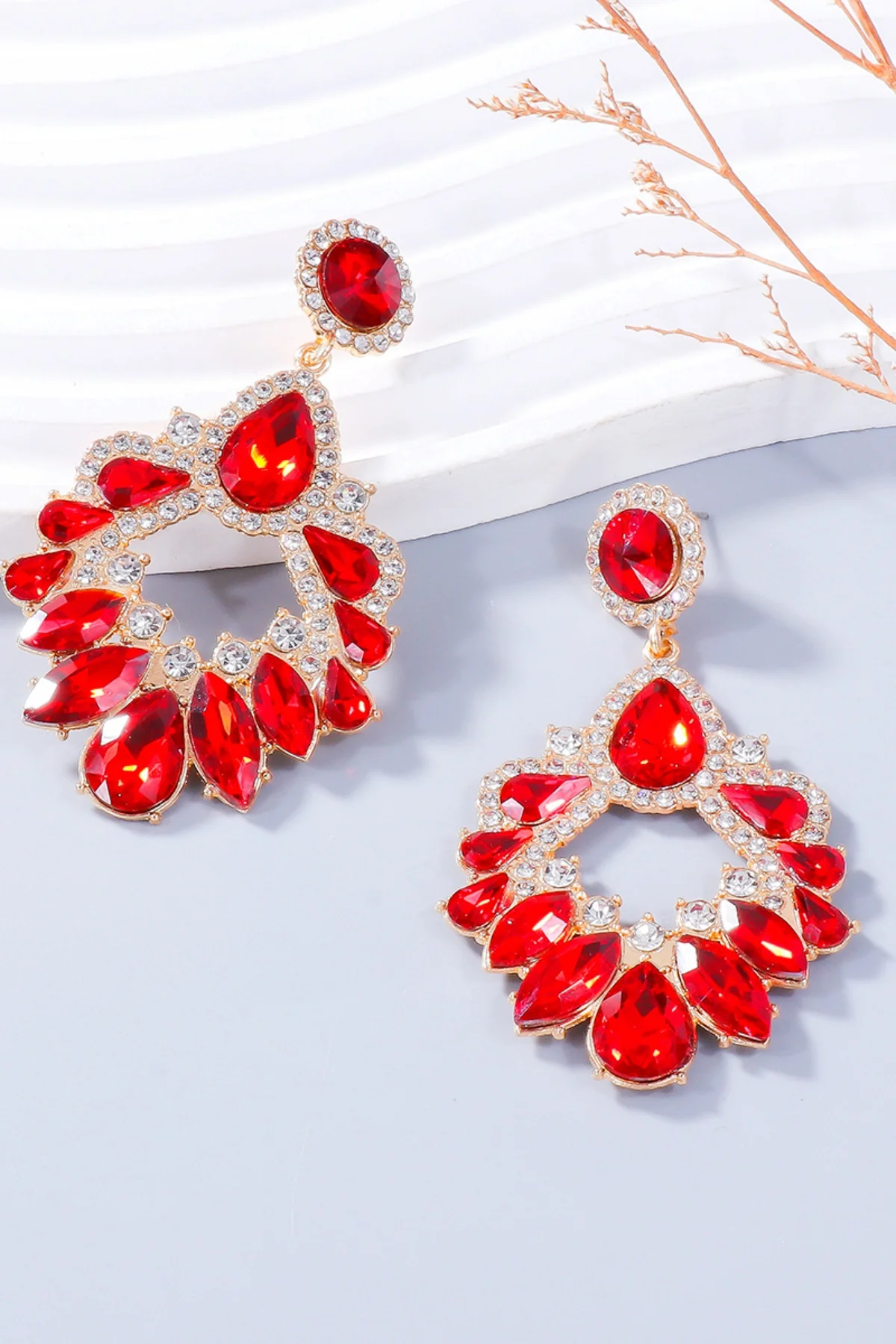 Alloy Rhinestone Dangle Earrings - Image 3