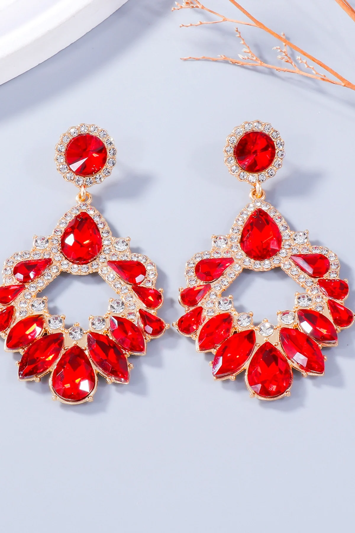 Alloy Rhinestone Dangle Earrings - Image 4