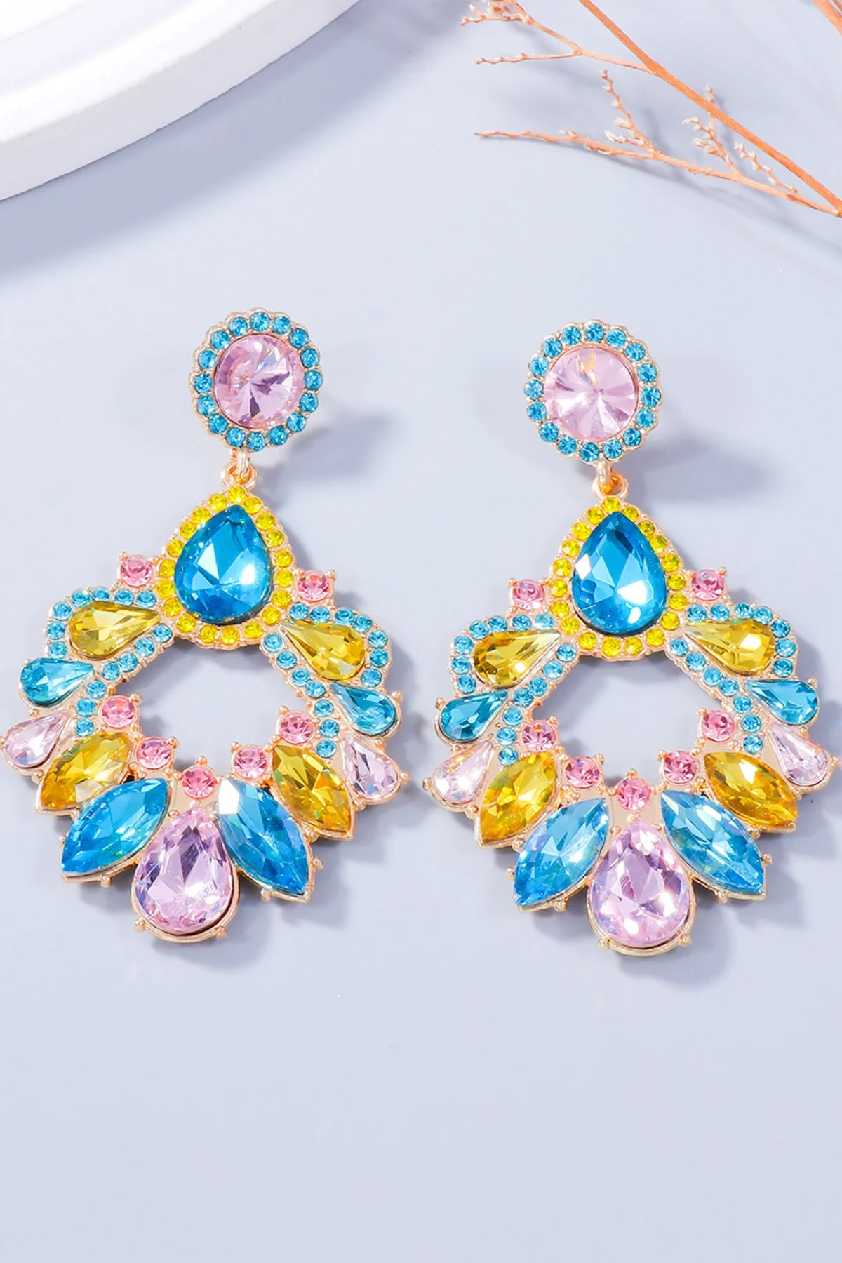 Alloy Rhinestone Dangle Earrings - Image 7