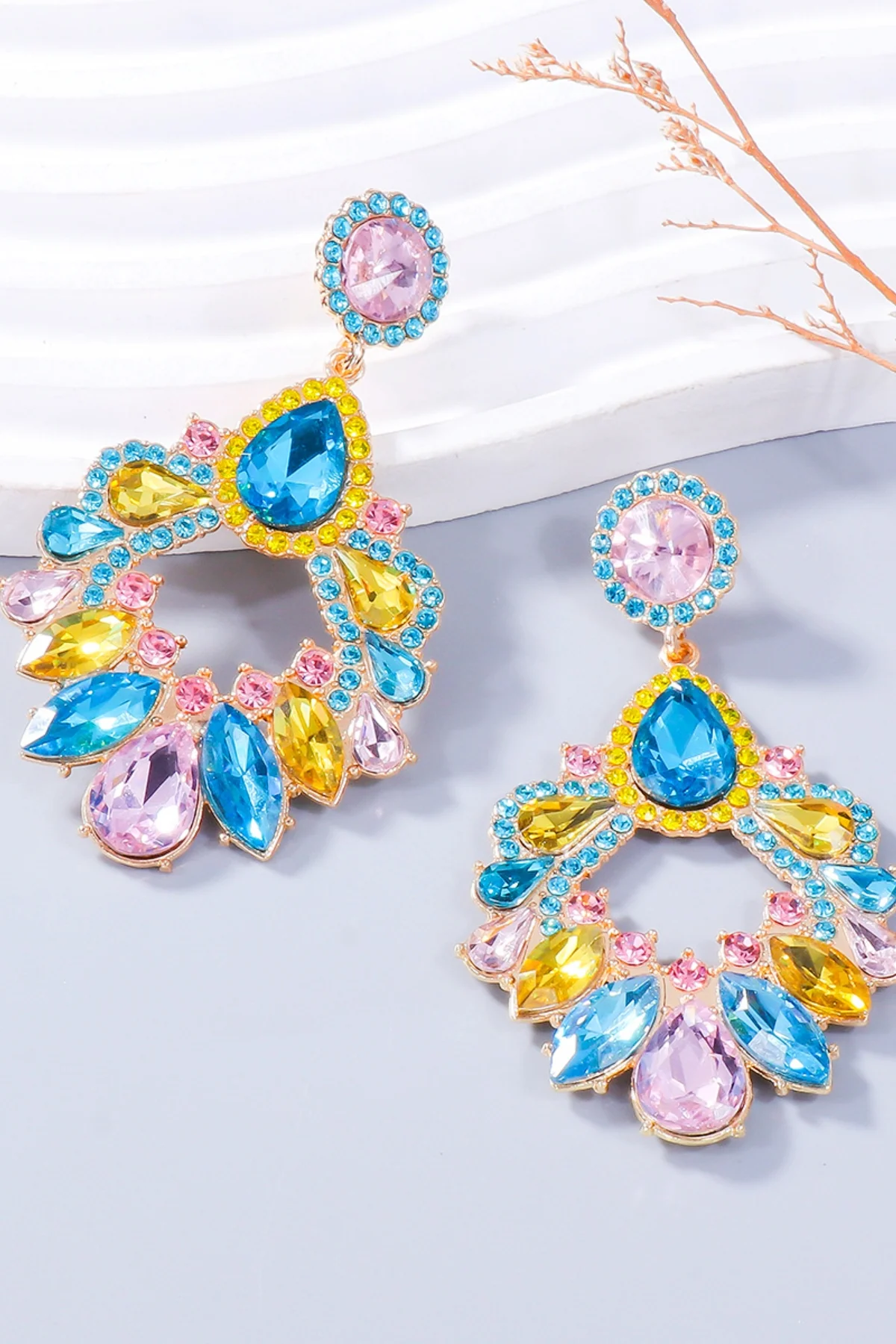 Alloy Rhinestone Dangle Earrings - Image 8