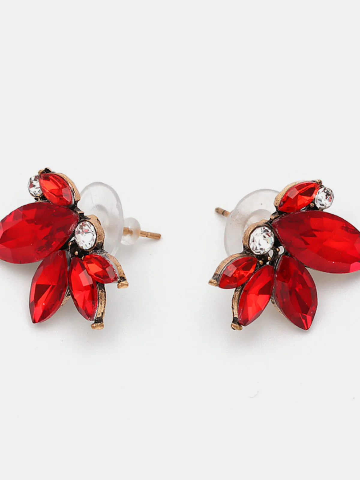 Alloy Rhinestone Flower Stud Earrings - Image 2