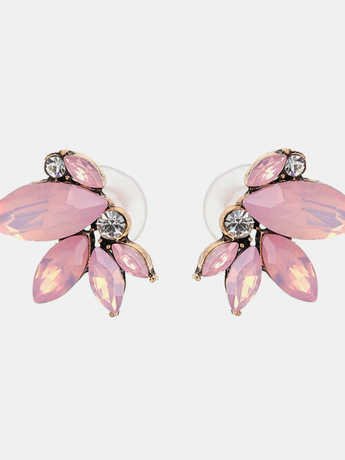 Alloy Rhinestone Flower Stud Earrings - Image 3