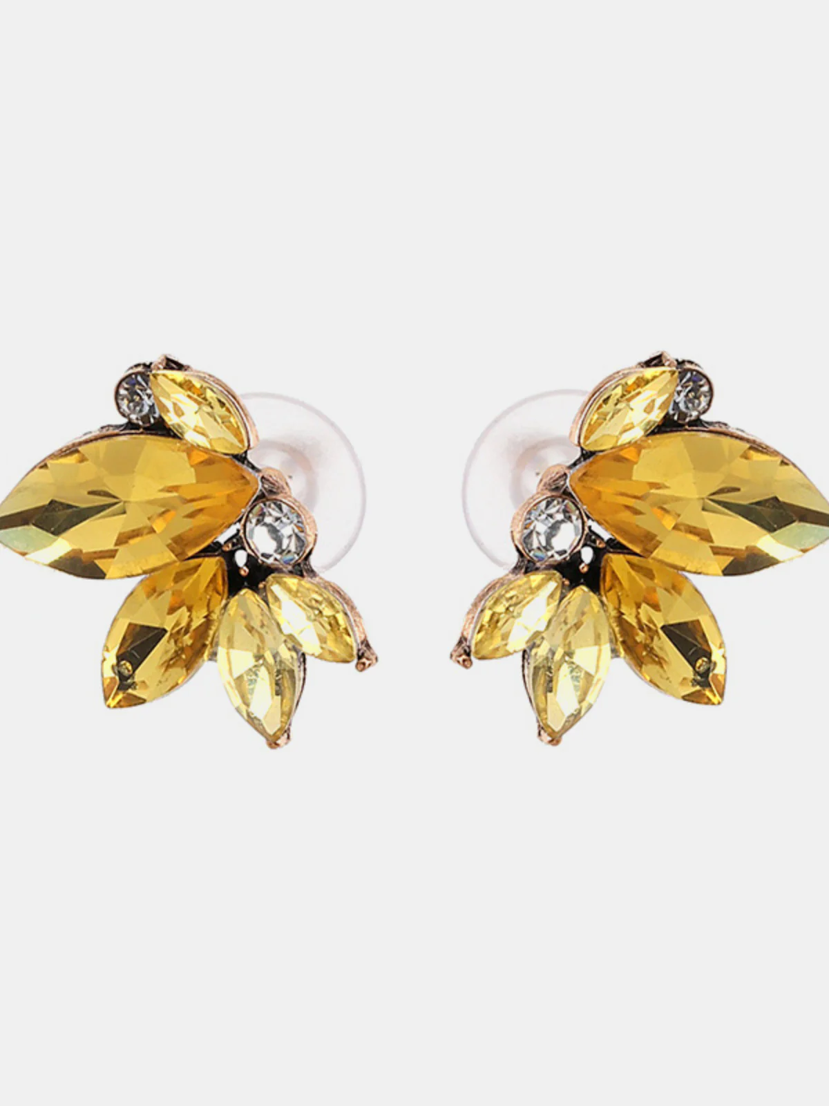 Alloy Rhinestone Flower Stud Earrings - Image 4