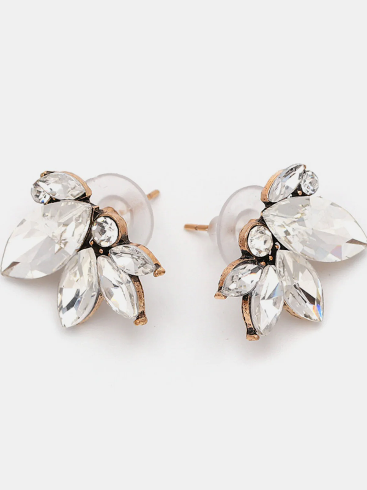 Alloy Rhinestone Flower Stud Earrings - Image 7