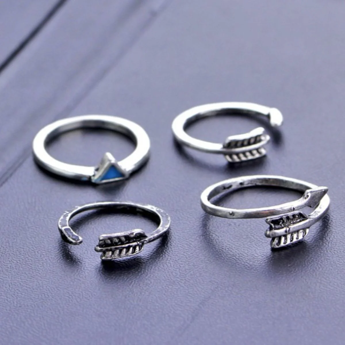 Alloy Turquoise 9-Piece Ring Set - Image 2