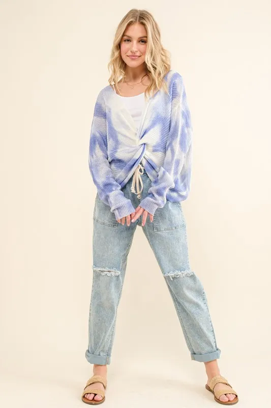 And The Why Blue Tie Dye Twisted Sweater - Image 4