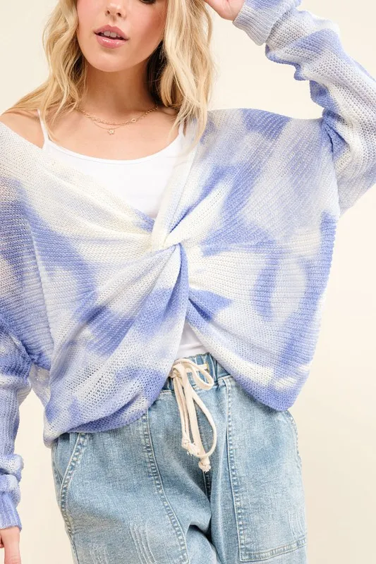 And The Why Blue Tie Dye Twisted Sweater - Image 6