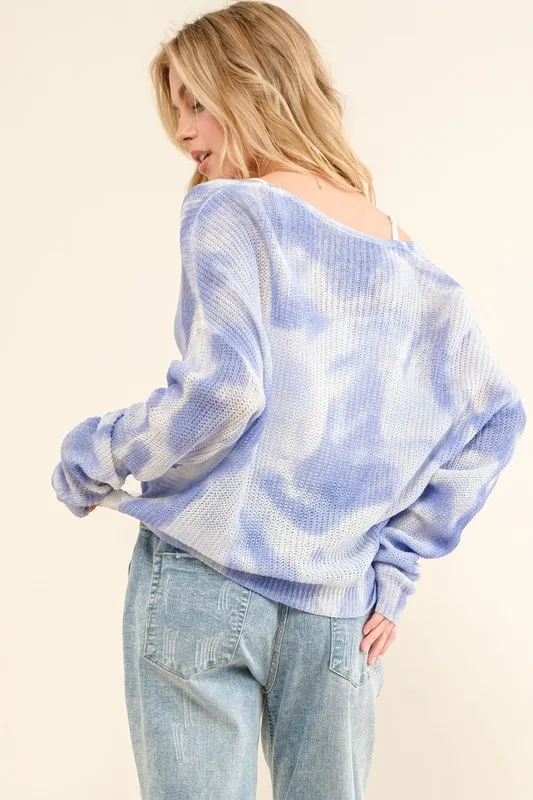 And The Why Blue Tie Dye Twisted Sweater - Image 7