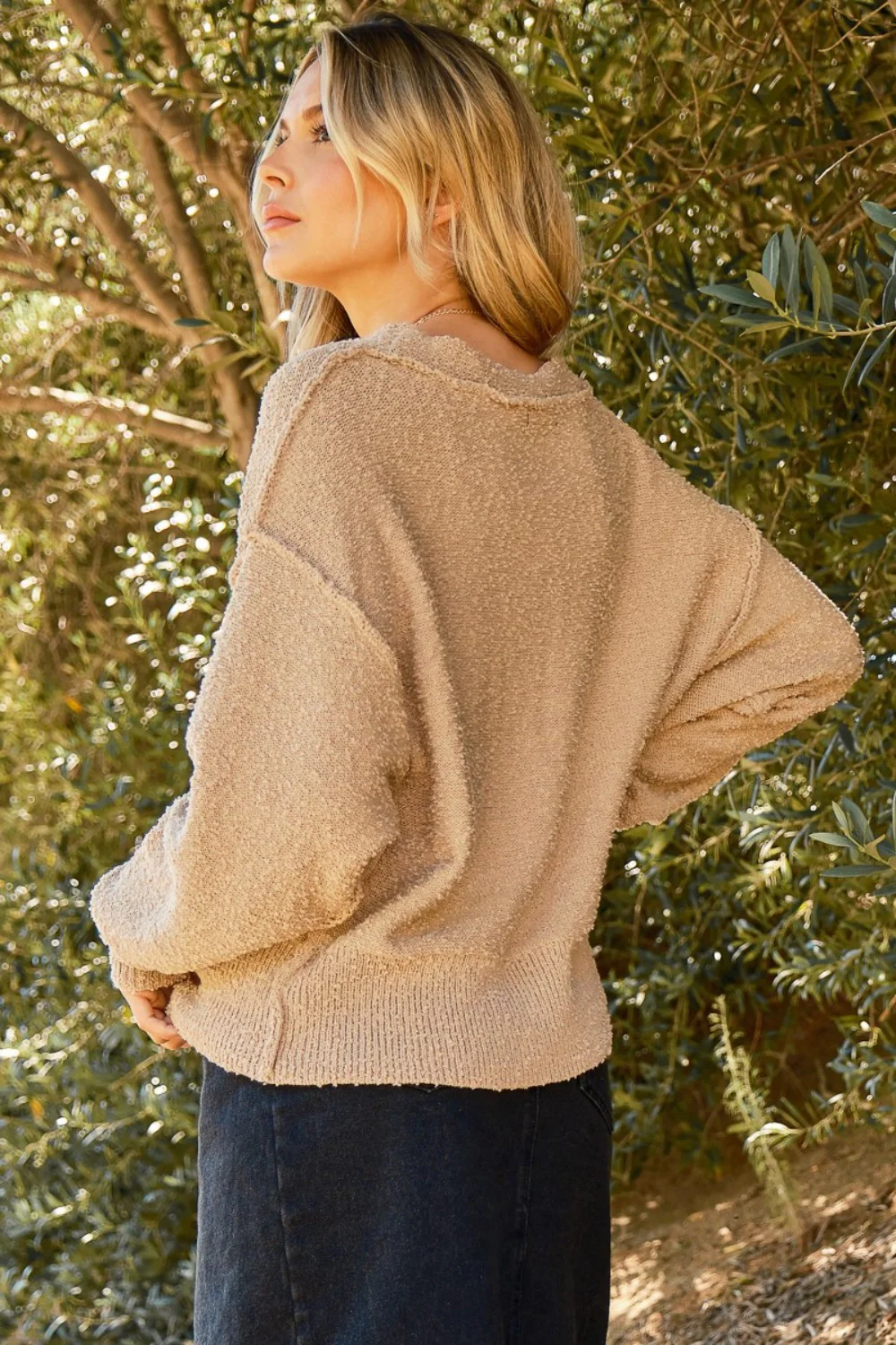 And The Why Button Down Popcorn Sweater Cardigan - Image 2