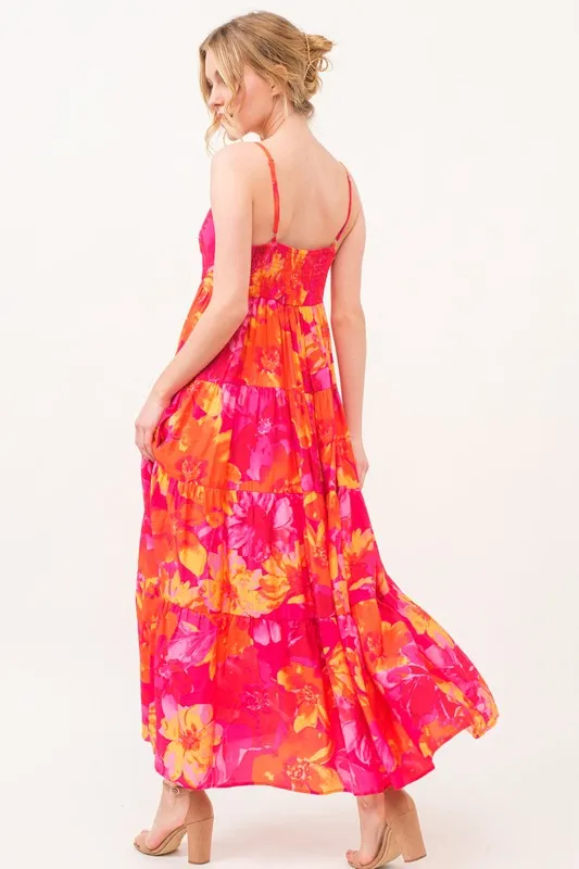 And The Why Floral Tiered Maxi Cami Dress with Pockets - Image 2