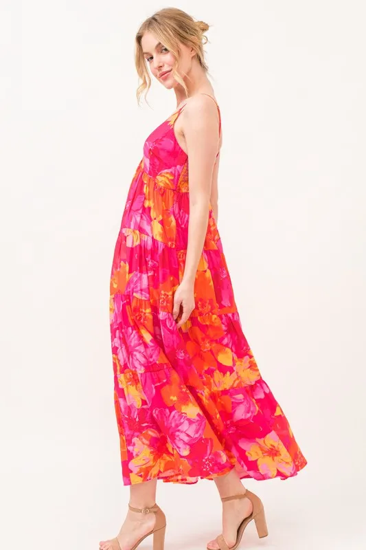 And The Why Floral Tiered Maxi Cami Dress with Pockets - Image 3