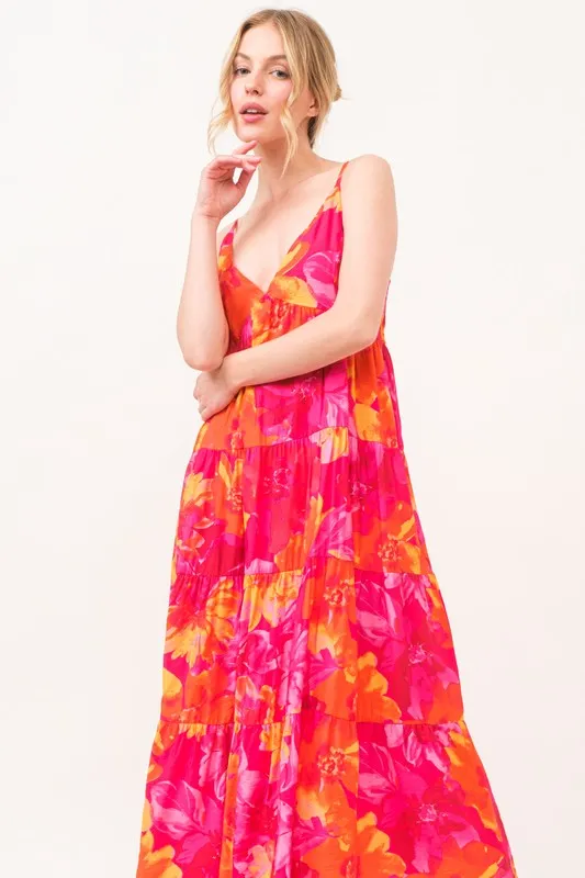 And The Why Floral Tiered Maxi Cami Dress with Pockets - Image 4