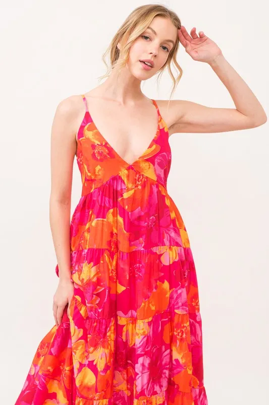 And The Why Floral Tiered Maxi Cami Dress with Pockets - Image 5